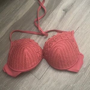 Pink bathing suit top.